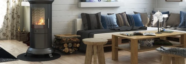 Gemütliches Wohnzimmer mit Kaminofen